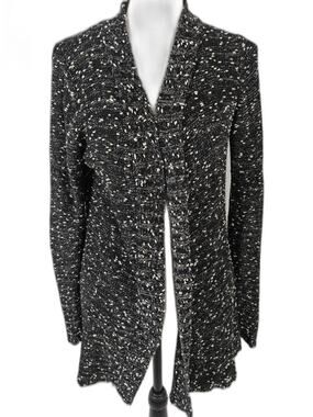 Women’s Belldini Open Front Cardigan Black White Size Medium